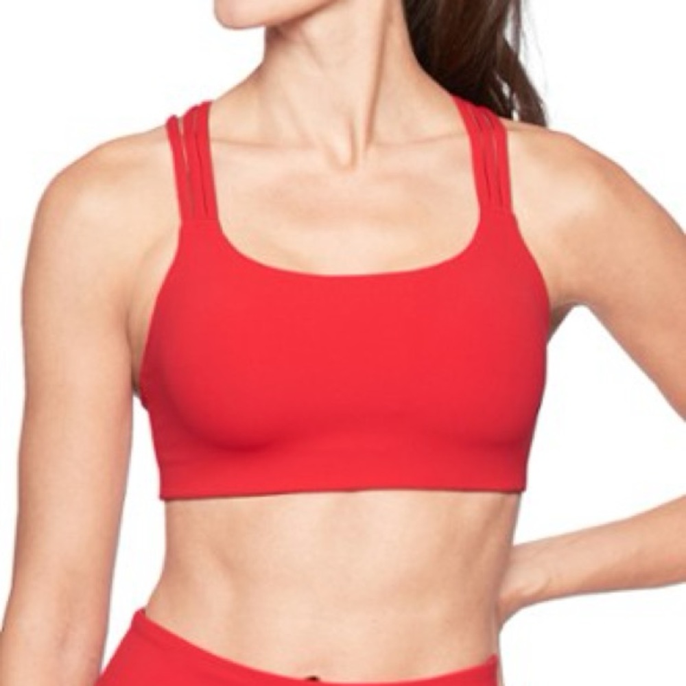 Athleta Hyper Focused Radiant Red Sports Bra A-C Medium